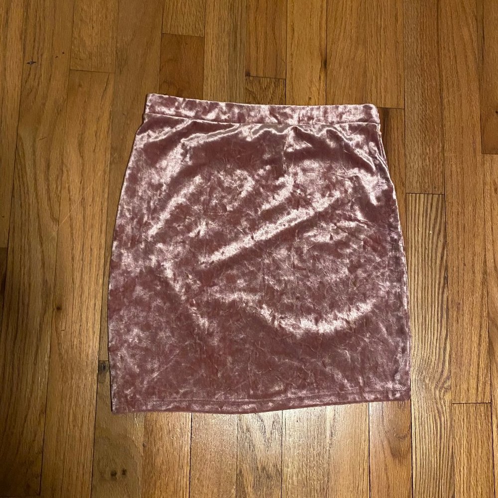 Pink satin skirt